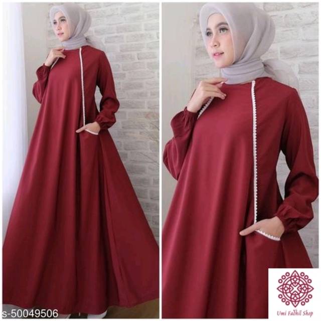 Kyoko Fashion Dress Wanita Muslim Dress Maxi Carlen