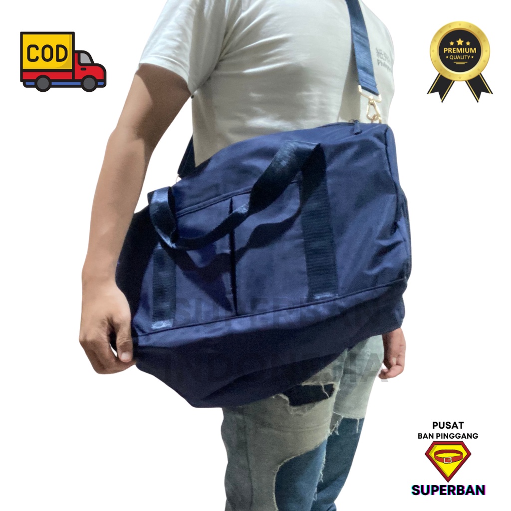 TAS TRAVEL KOPER ANTI ROBEK PARASUT ANTI AIR BESAR DUFFEL MUAT BANYAK HANDCARRY ENTENG - SUPERBAN