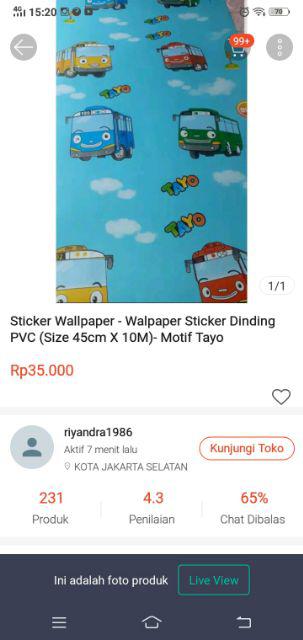 Atha Walpaper Sticker Dinding Pvc (size 45cm X 10m)