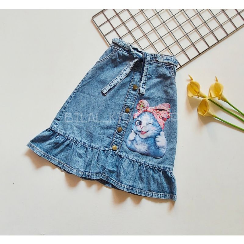 ROK JEANS ANAK PEREMPUAN / ROK REMPEL ANAK