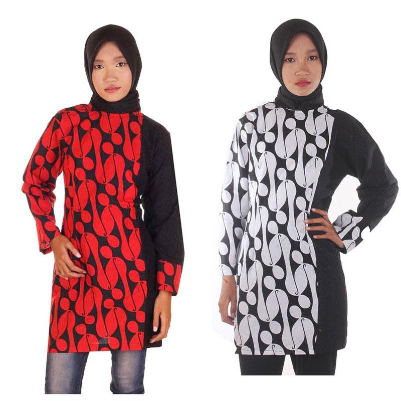 Blus Batik Merah Putih - Katun Primisima