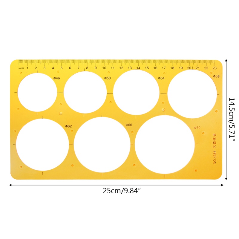 Mary K Resin Bulat Penggaris Template Geometris Gambar Stensil Alat Ukur Siswa