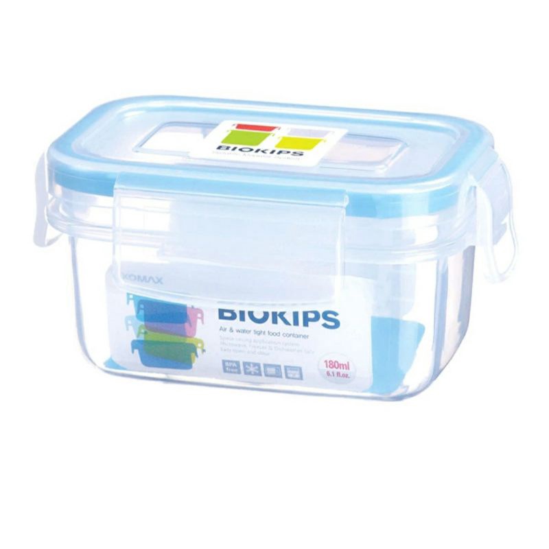 Komax biokips Food Container kotak BIRU 180 ml / WADAH MPASI