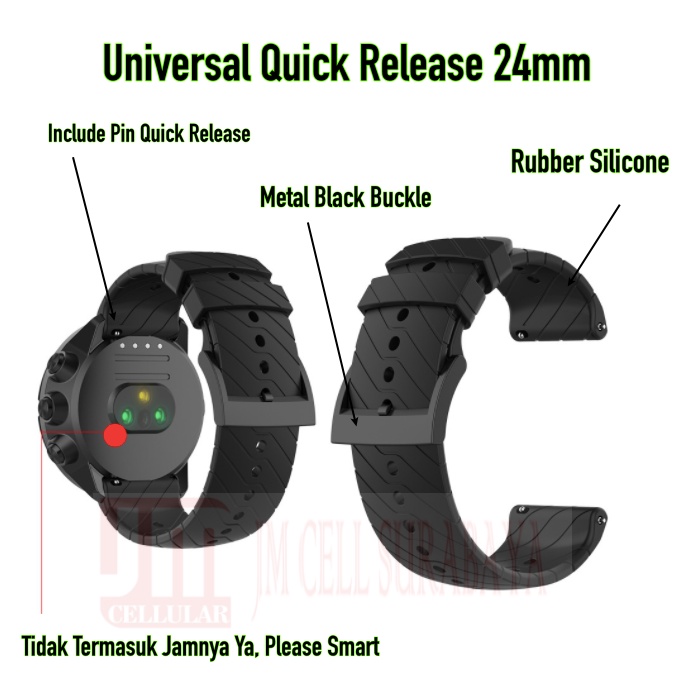 EL Watch Strap For Suunto Traverse - Tali Jam Tangan 24mm Rubber High Quality