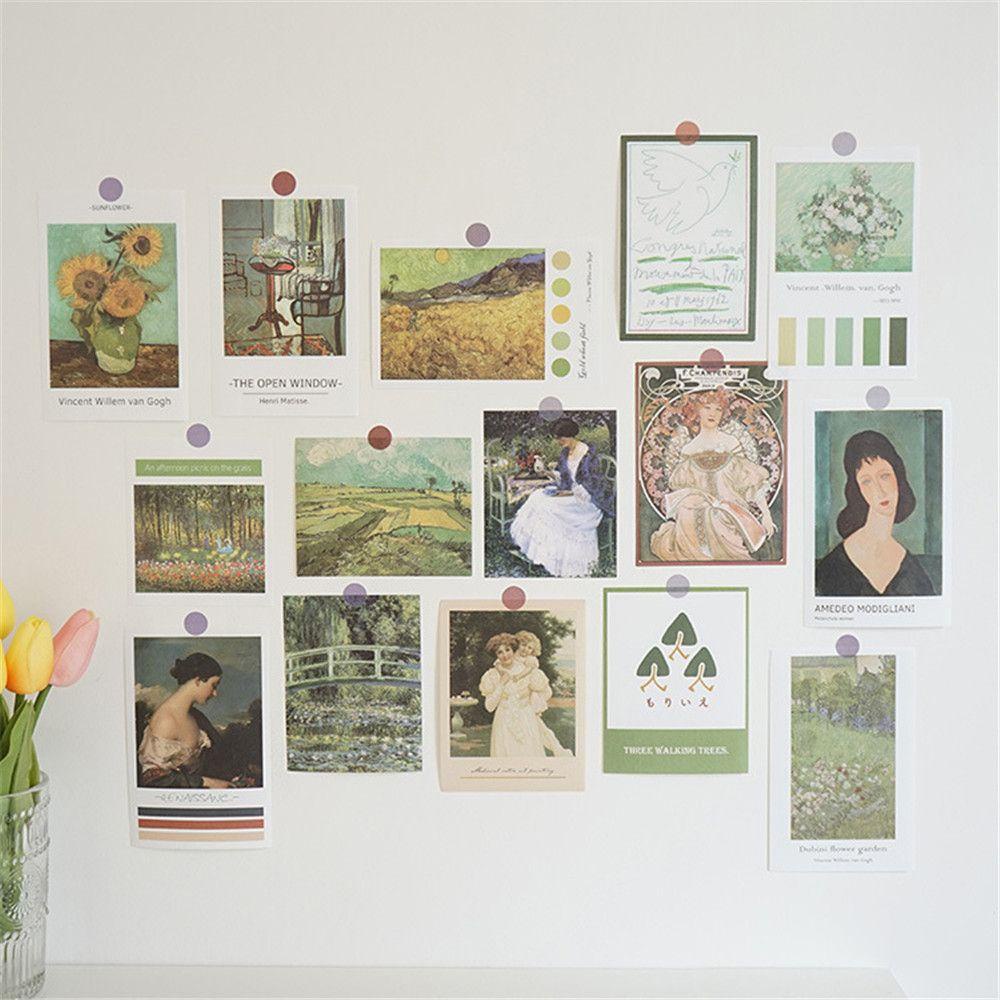 Preva 30pcs/Set Postcards Wall Stiker Remaja Perempuan DIY Stiker Dinding Foto Gambar Seni