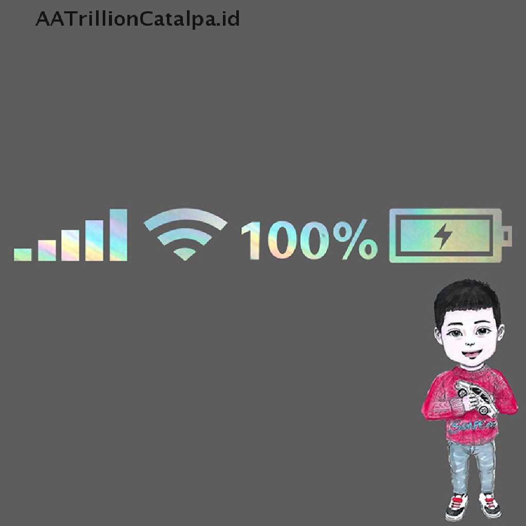 Aa Sticker Decal Kaca Belakang Mobil Bahan Pvc Motif Tulisan Trillioncatalpa Wifi Level Baterai