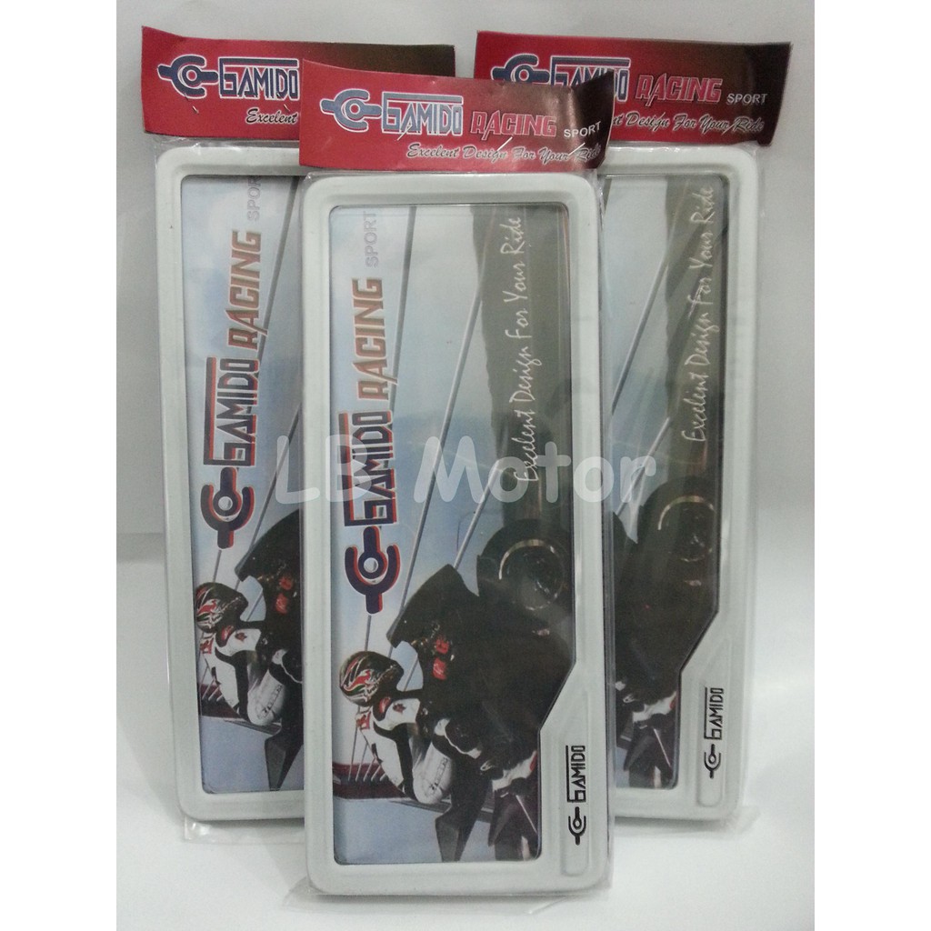 Cover Tatakan Dudukan Plat Nomor Motor Seng Gamido Putih