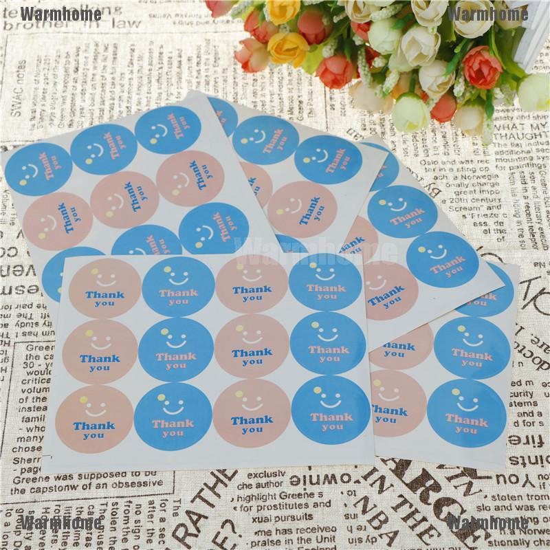 Whid 60Pcs Stiker  Label Desain  Smile Thank  You  untuk 