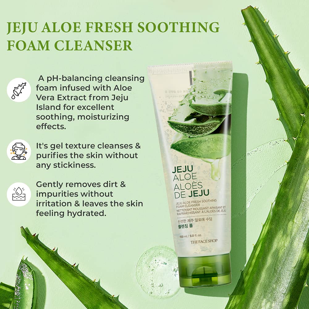 The Face Shop Jeju Aloe Fresh Soothing Foam Cleanser 150ml