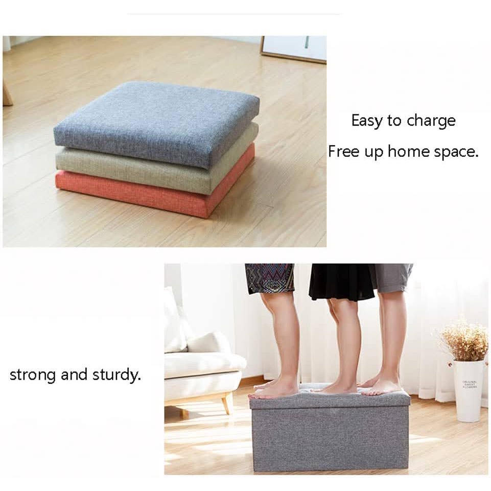 Storage Box Kotak Penyimpanan Barang Mainan Anak Buku Selimut Baju Serbaguna Dapat Diduduki Kapasitas Besar Model Sofa Foldable Storage Container Organizer Rumah Kamar