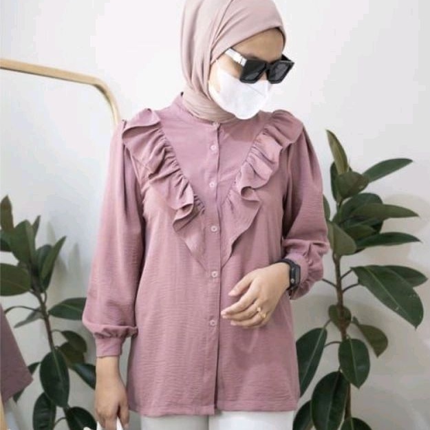 4s Grosir Solo || Kemeja Wanita Top Blouse Muslimah Fashion Korea