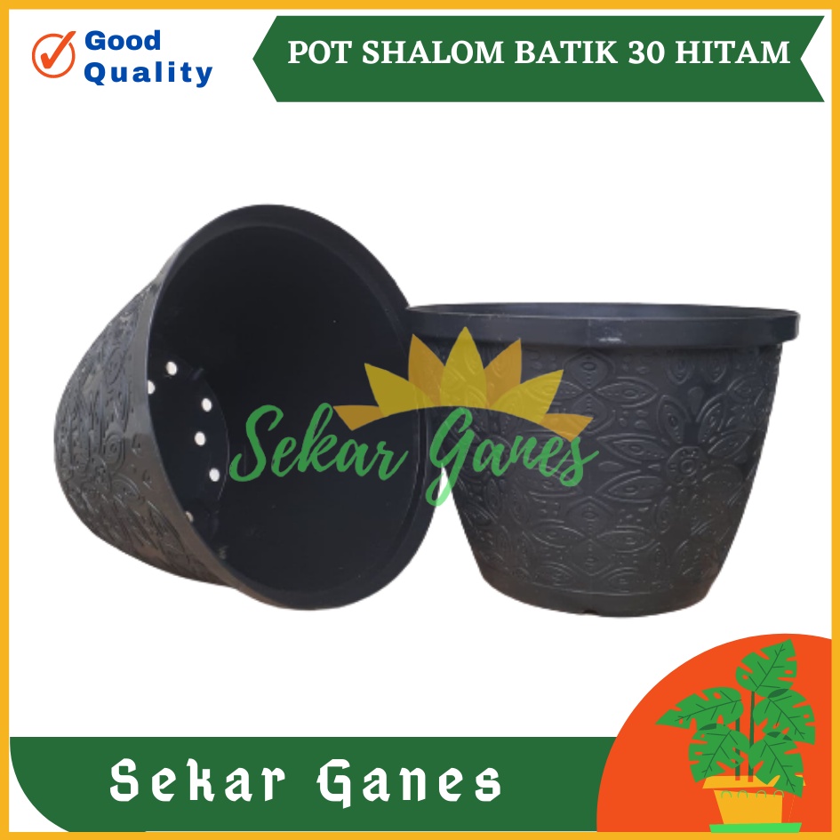 Sekarganes Pot Shallom Batik 30 Hitam Pot Bunga Motif Batik Timbul Pot Bunga Besar Murah Tebal Bagus Bukan Pot Shallom Glory Glori 30 35 40