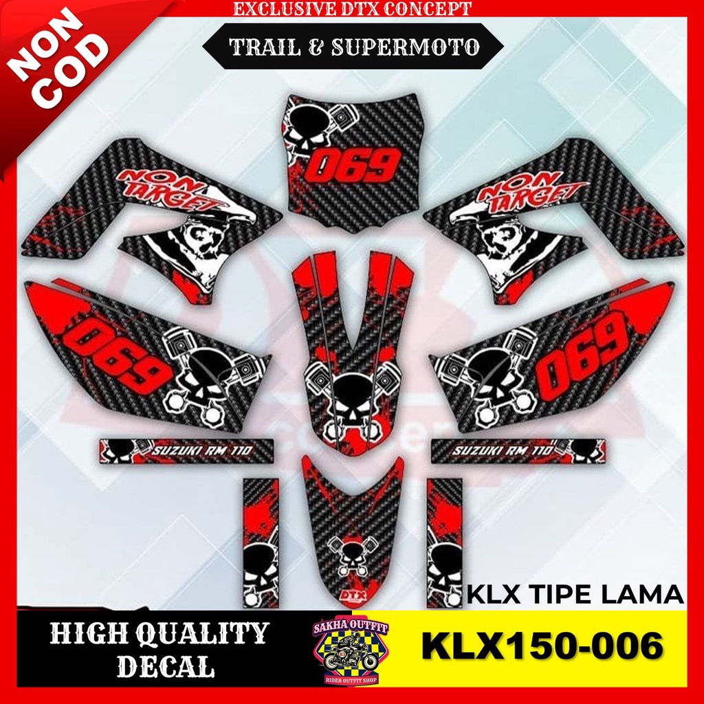 Decal KLX stiker motor stiker trail KLX stiker motor keren decal KLX 150 stiker variasi motor decal 