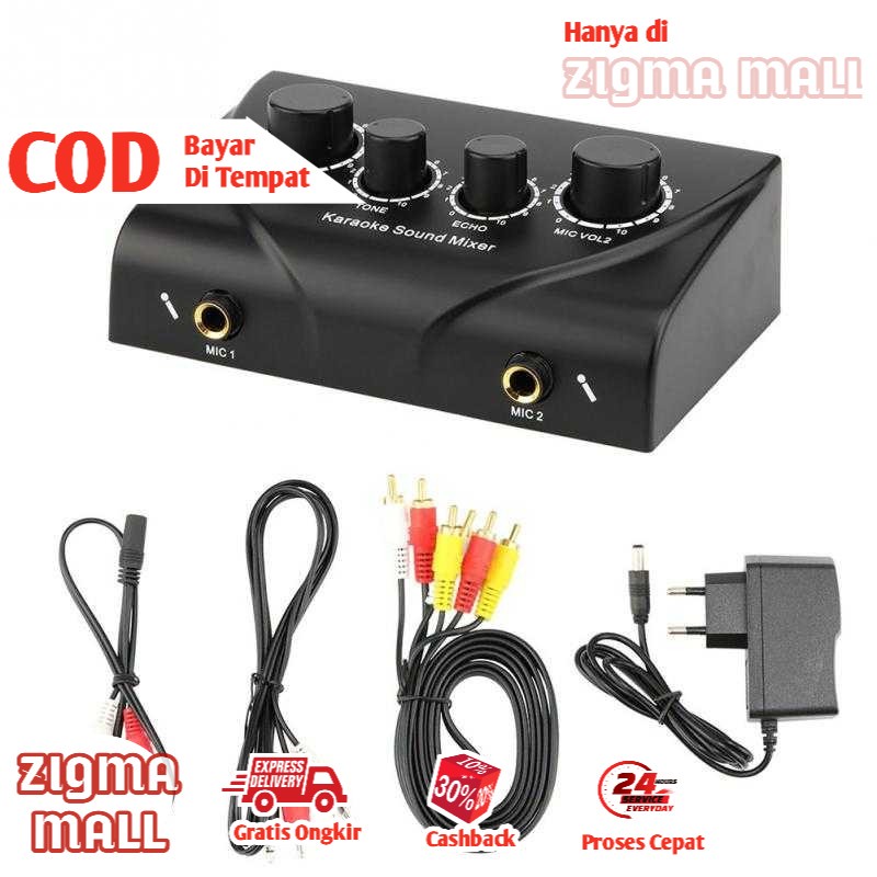 COD Professional Karaoke Mixer Echo Tone Audio Mikser Sound System Mini Soundsystem Murah Terbaru