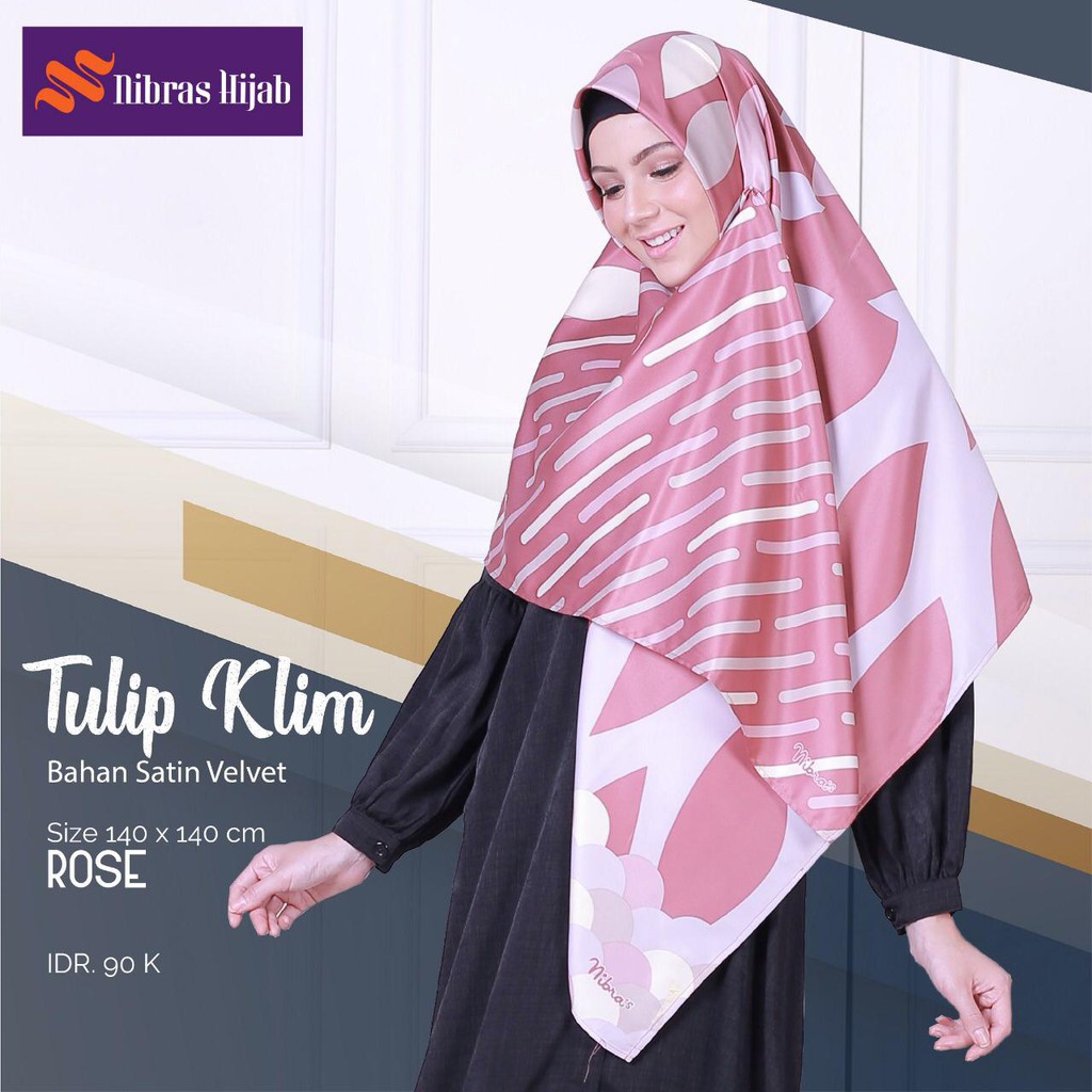 HIJAB SCRAFT SEGIEMPAT TULIP KLIM BAHAN SATEN VELVET NIBRAS HIJAB MURAH FASHION STYLE  jilbab lebar