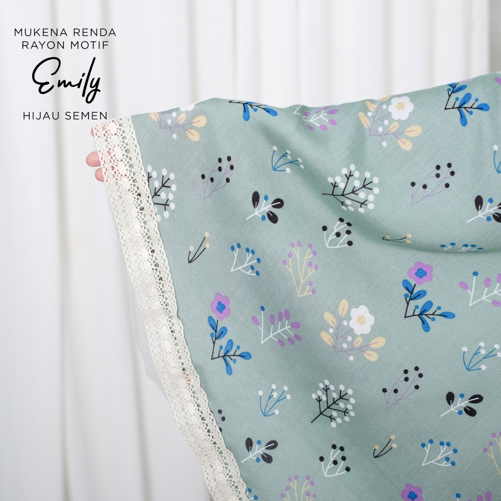 PUSAT MUKENA TASIK - MUKENA DEWASA RENDA RAYON MOTIF EMILY