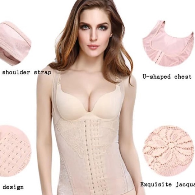 Korset Ready Size S-6XL Pasca Melahirkan 6 Rows Hooks Waist Cincher Body Shaper Corset Vest Top