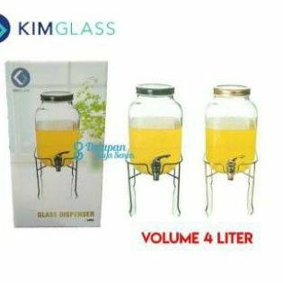 Dispenser Kaca 4L/ Dispenser Jus/ Glass Water Jug/ Water Tank