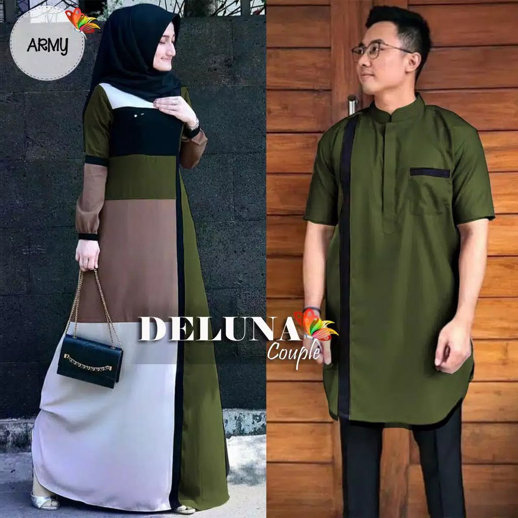 Deluna Couple PREMIUM Baju Pasangan Cp Muslim Gamis Pesta Kondangan Lebaran Termurah