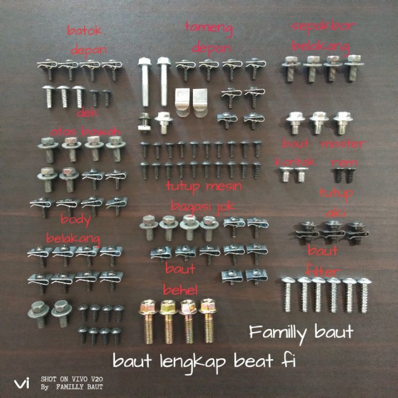 Baut lengkap full body motor beat fi