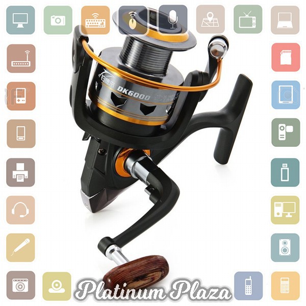 Gulungan Pancing DK11BB - 6000 Series Metal Fishing Spinning Reel 11 Ball Bearin`60YNHZ- Golden