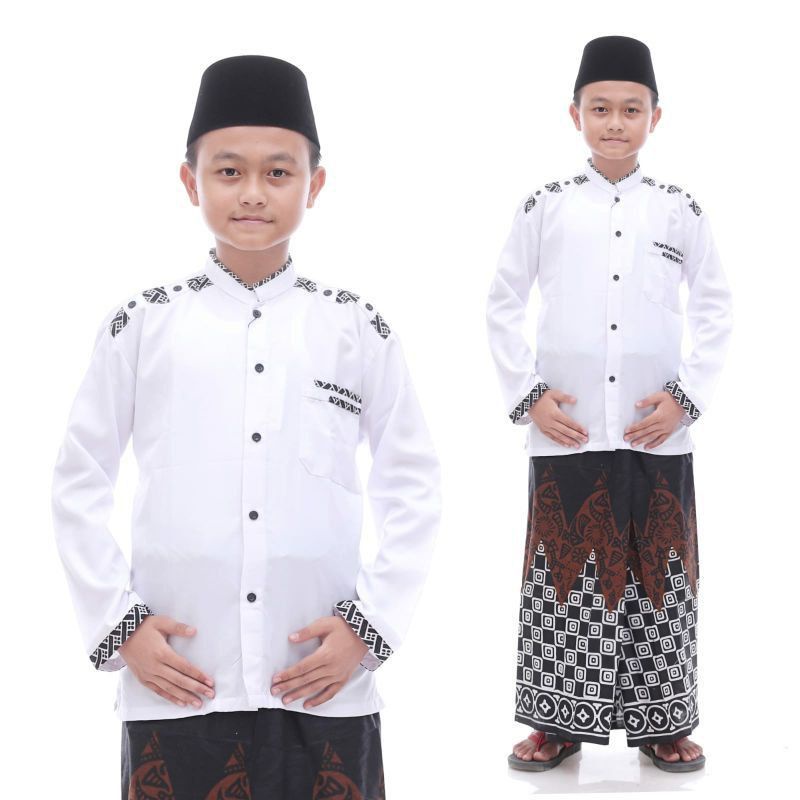 Kemeja Koko Anak Tanggung usia 10 - 13 Tahun / Baju Muslim anak laki-laki / Baju koko / Baju Koko putih