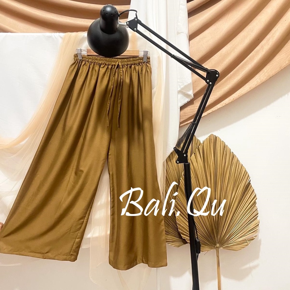 Celana Kulot Panjang Polos Jumbo Bali Qu-DUSTY  GREEN