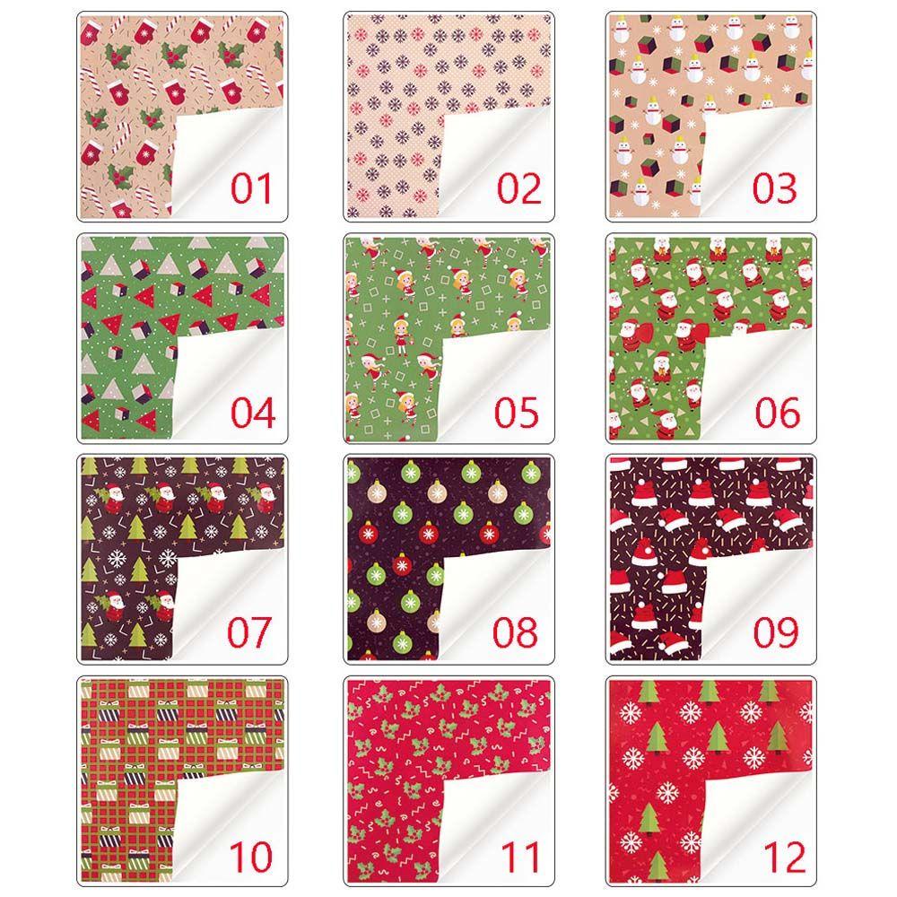 Lanfy Hadiah Wrapping Paper Craft Retro Tahun Baru Santa Claus Kraft Kertas Xmas Pohon Perlengkapan Pesta