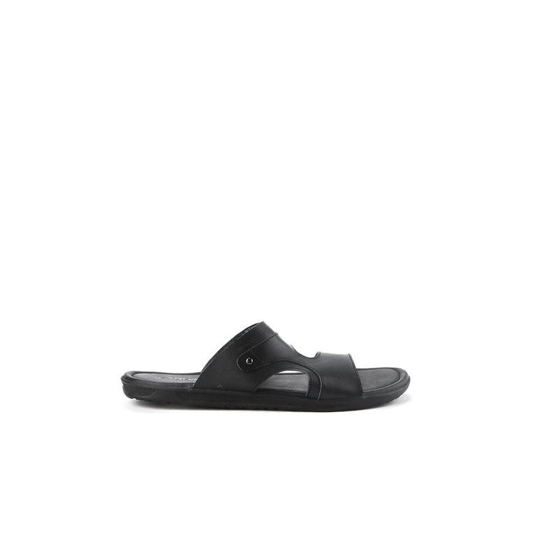 SANDAL SLIDE KULIT PRIA CARDINAL ORIGINAL CASUAL TERBARU HITAM CA12