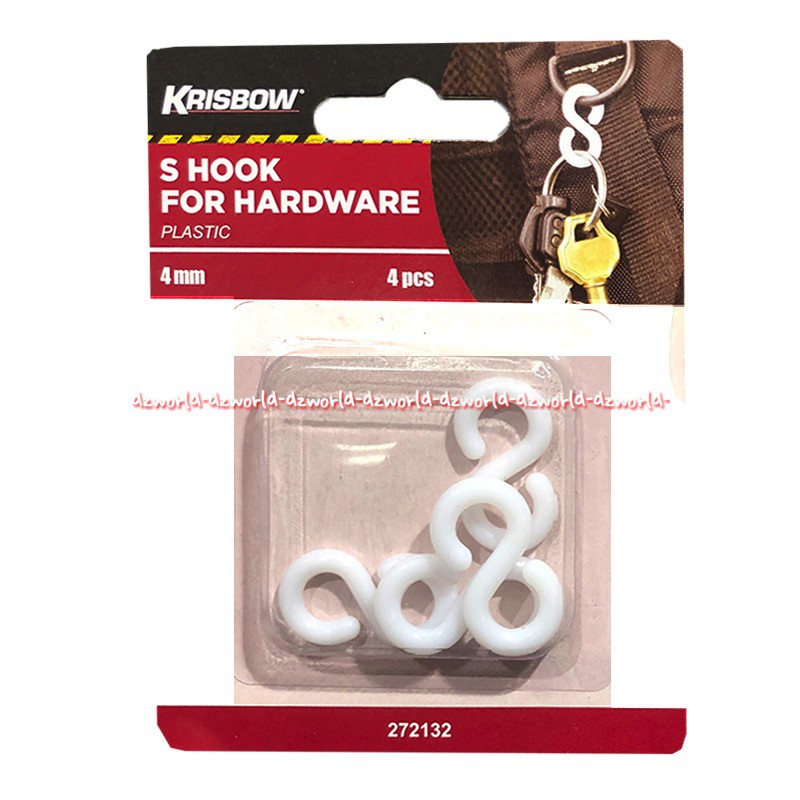 Krisbow S Hook Plastic isi 4pcs For Hardware Gantungan Kunci Model S lingkar