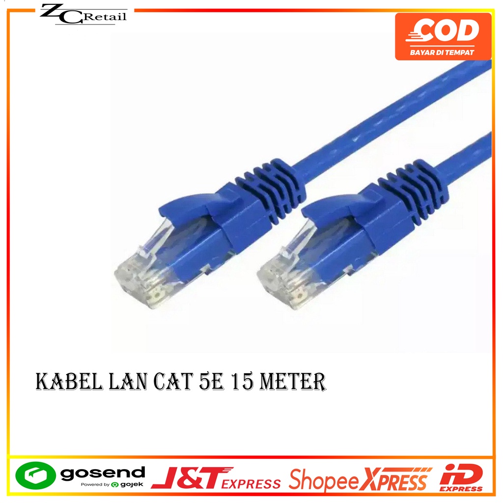 KABEL LAN 15M 15 M CAT 5E / KABEL UTP 15 METER CAT 5 PABRIKAN High Quality pc laptop komputer