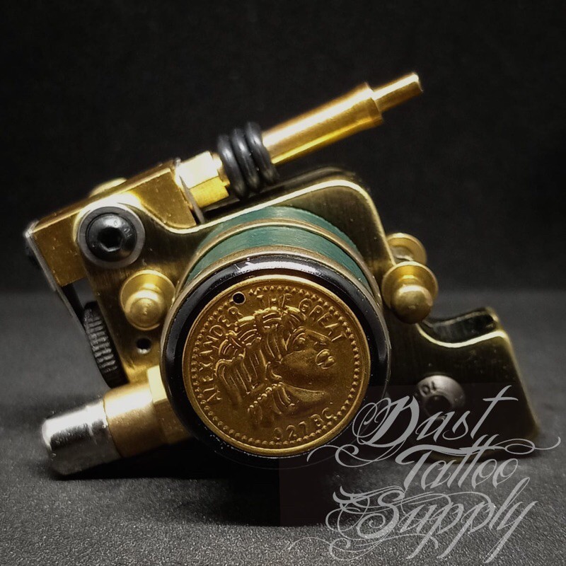 Classic Mummy Rotary Tattoo Machine Gold and Green