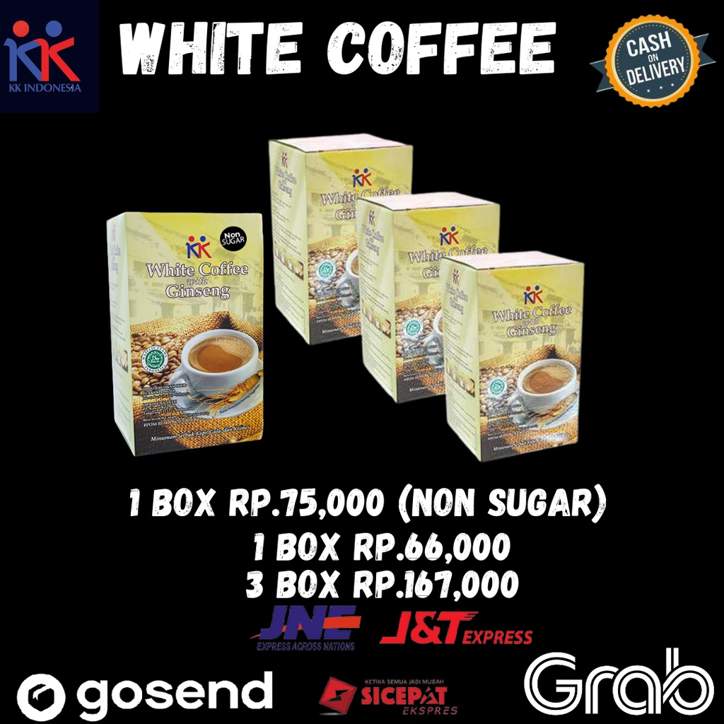 

Kopi Susu Gingseng KK White Coffee with Ginseng KK Indonesia Meningkatkan Stamina