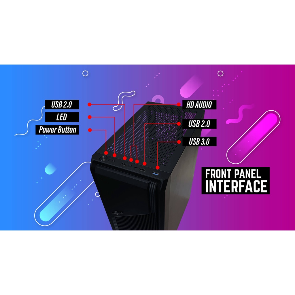 Cube Gaming Radal + 2 Fan RGB Casing PC Gaming