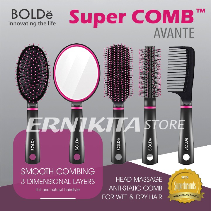 BOLDe Super Comb Avante Set - BOLDe Sisir Rambut + Cermin