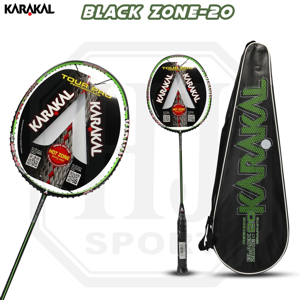 Raket Original Karakal Black Zone 20 Bonus Senar Tas Kaos Badminton