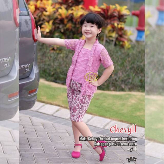Kebaya Brokat Anak Cheryll - brokat import - brokat trendy