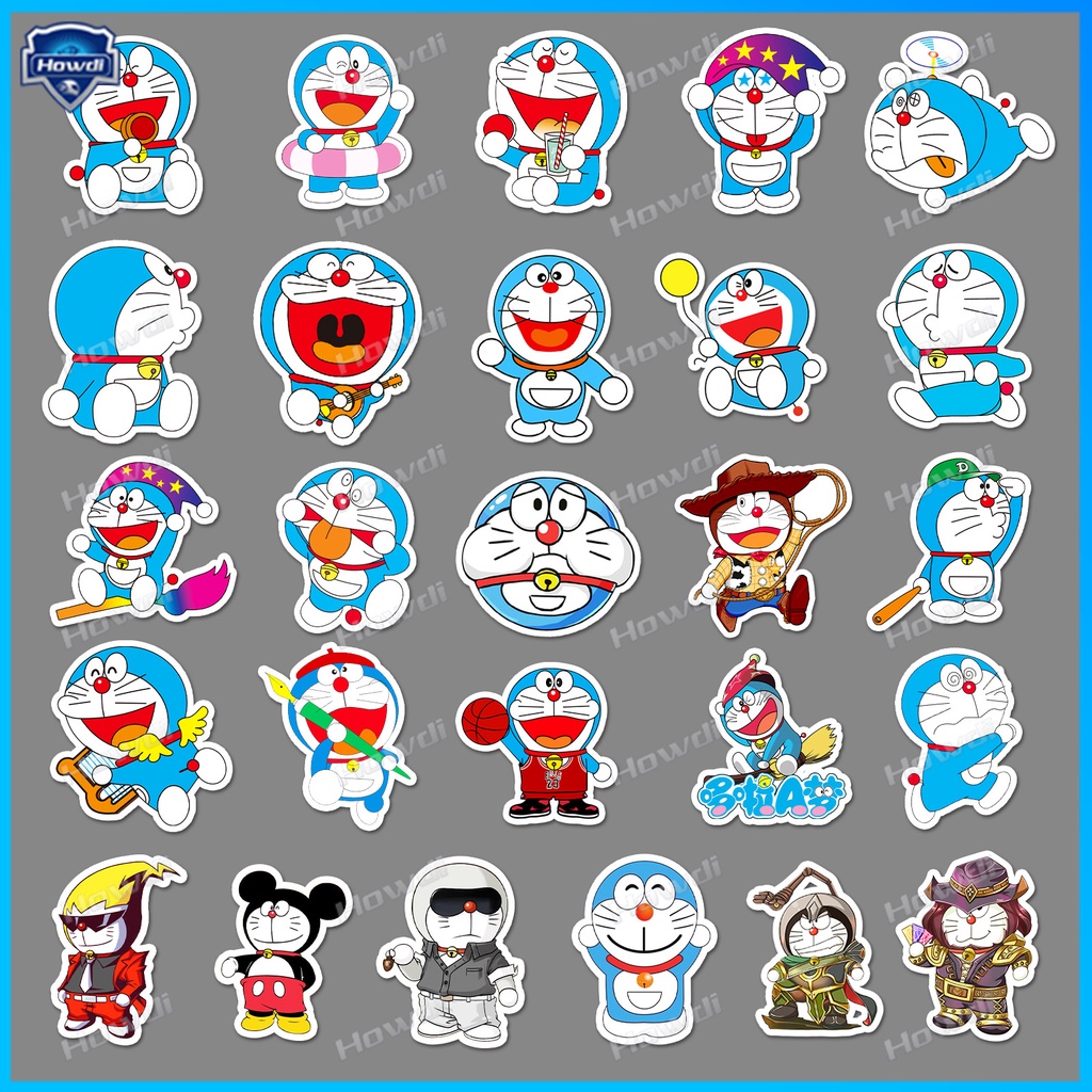 Stiker Kartun Doraemon Tahan Air Untuk Helm Motor