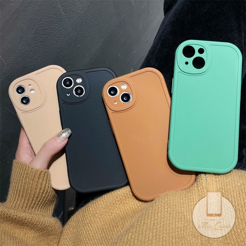 Soft Case Silikon TPU Warna Polos Untuk iPhone 7Plus 11 12 13 Pro Max XR X XS Max 7 8 Plus SE