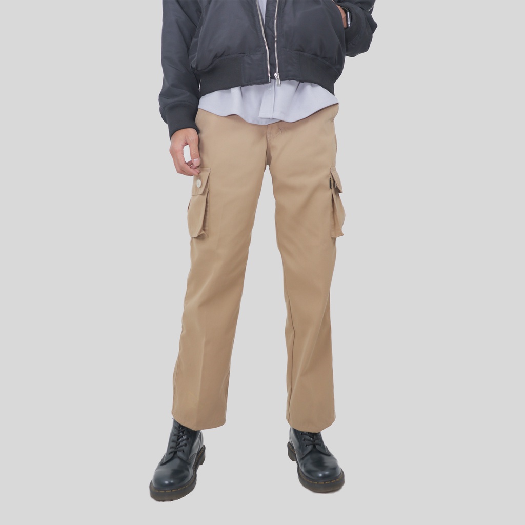 Jual HOLYMALER PIM LONG CARGO PANTS CREAM / CELANA KARGO PANJANG KREM