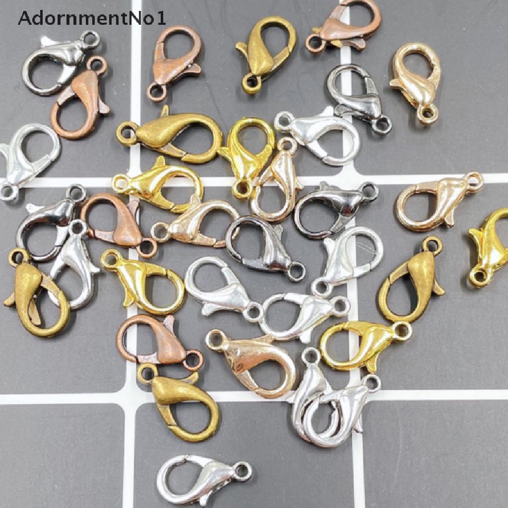 (AdornmentNo1) 50pcs Kait Lobster Bahan Alloy Untuk Kalung / Gelang Rantai