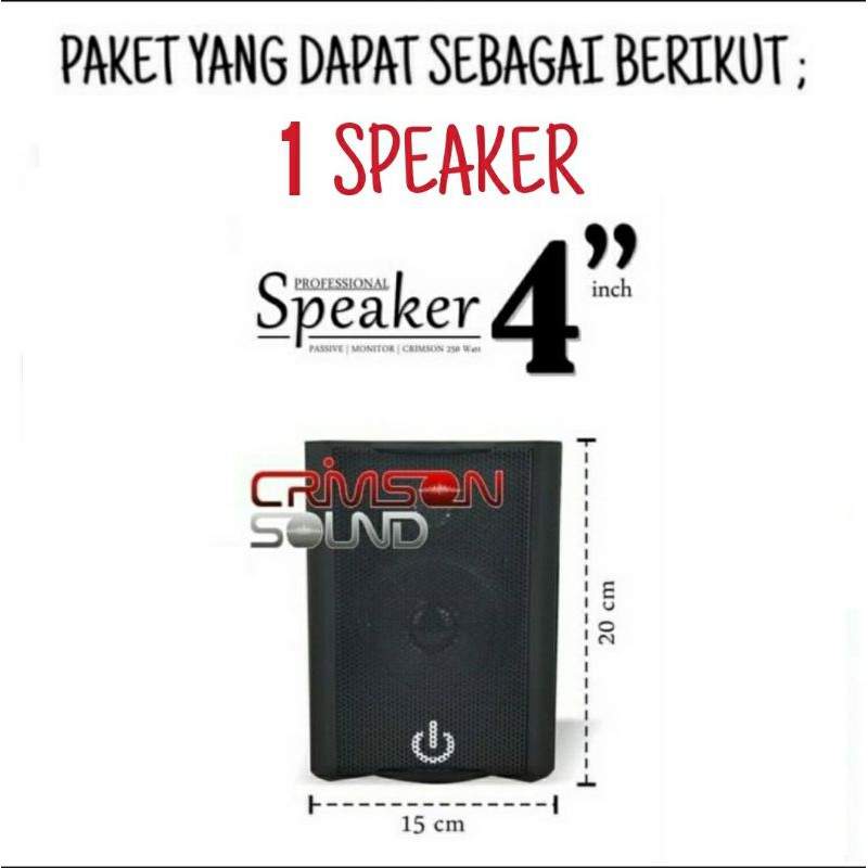 Paket 1 Speaker 4 inch Crimson Cr 402 Buat Ruangan Cafe Dan Kantoran