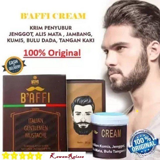 BAFFI Pelebat penumbuh Kumis Jenggot Ori BPOM | Baffi Cream Italian Gentlemen Mustache