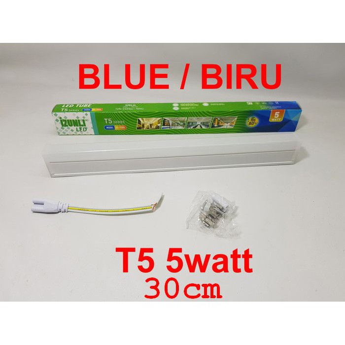 Lampu T5 led 5w Biru 30cm izunli