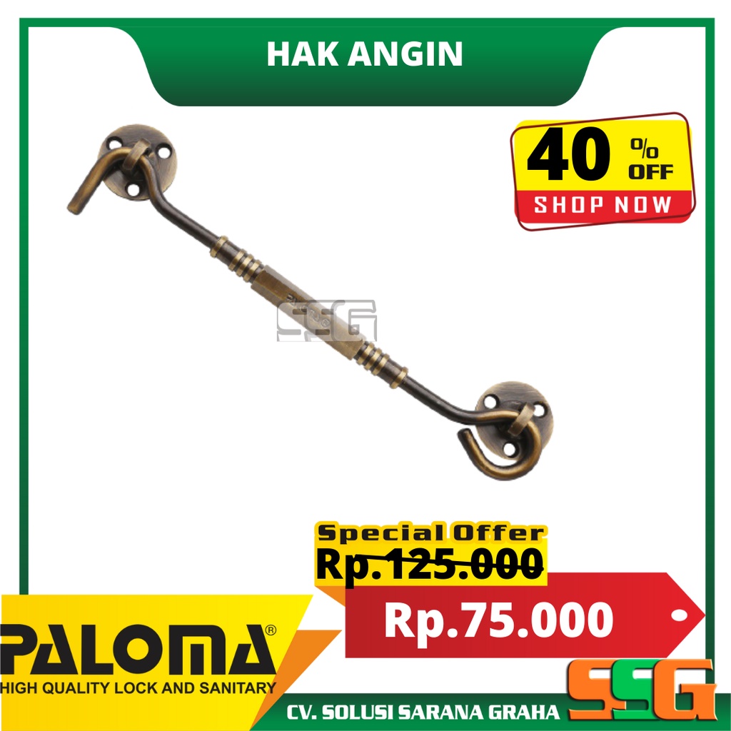 Hak Angin PALOMA / WHP633 PLM WHP 602-8" SEGI / Pengait Jendela PALOMA