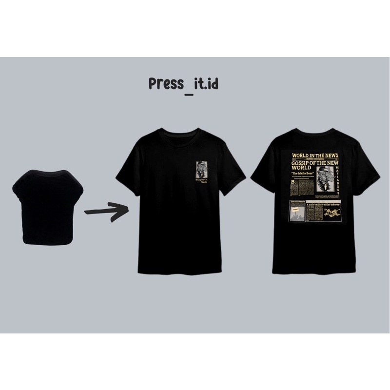 T-Shirt Cotton Compress Premium Mongkey Black