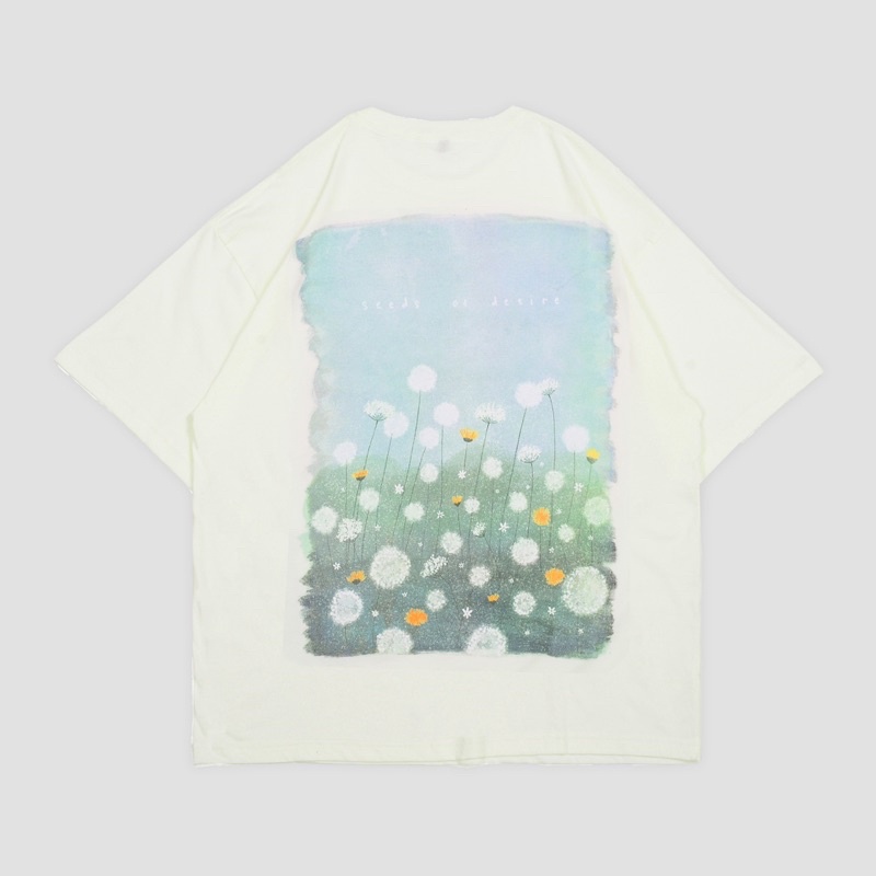 FAITH FADE UTOPIA - Dandelions Oversized Tee (Broken White)