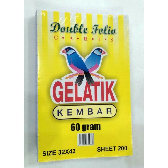 

Kertas Double Folio 200 lembar kertas bergaris Gelatik Kembar