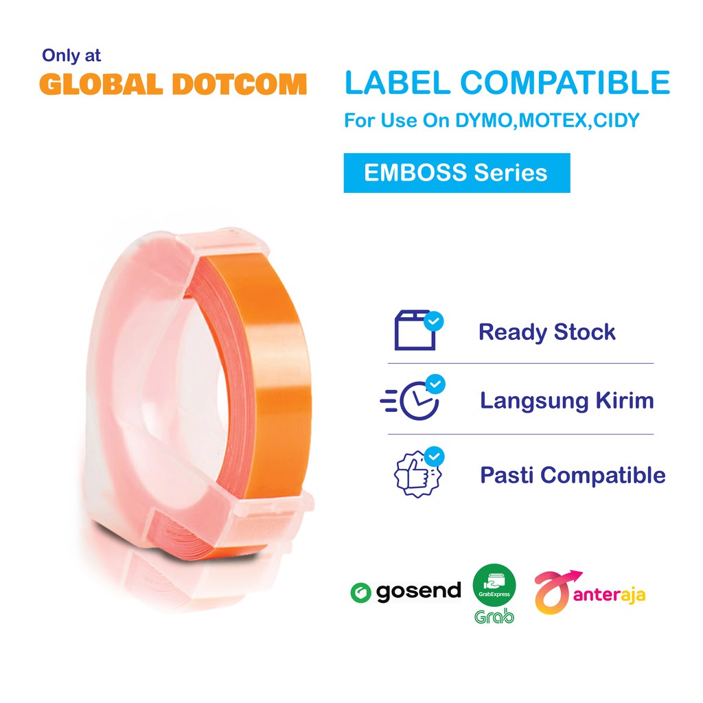 

REFILL LABEL EMBOSS FLUORESCEENT ORANGE 9MM FOR USE ON DYMO/MOTEX/CIDY