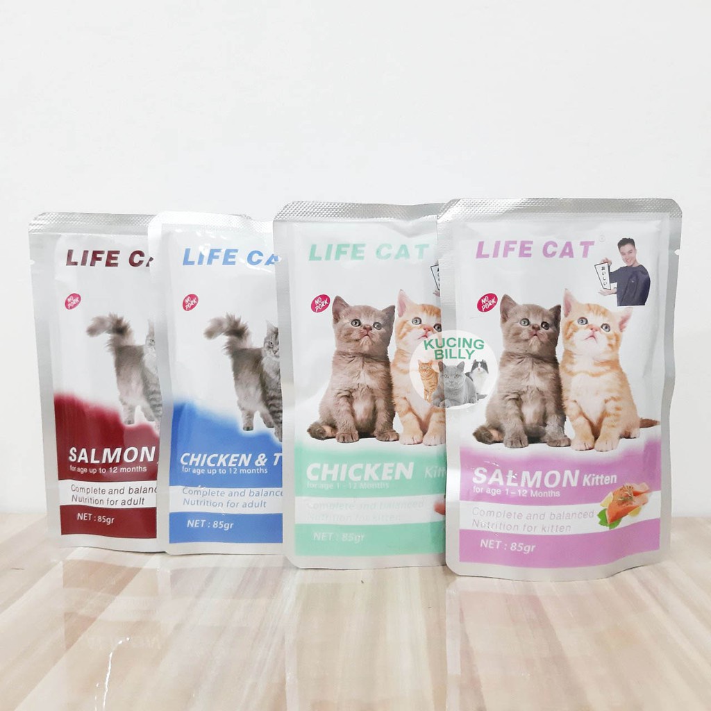 Makanan Basah Wet Cat Food Pouch LIFE CAT 85 GR